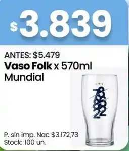 Changomas Folk mundial vaso oferta