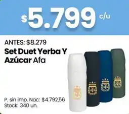 Changomas Afa set duet yerba y azúcar oferta