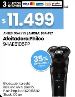 Changomas Philco afeitadora 94AE5105PP oferta