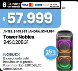 Changomas Noblex tower 94SQ208G1 oferta