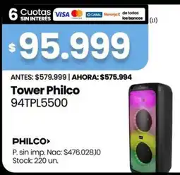 Changomas Philco tower 94TPL5500 oferta