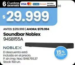 Changomas Noblex soundbar 94SB155A oferta