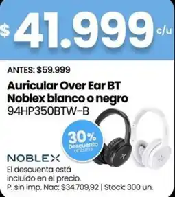 Changomas Noblex auricular over ear bt blanco o negro 94HP350BTW-B oferta