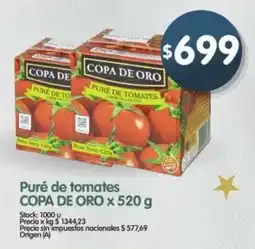 Supermercados Buenos Días Copa de oro puré de tomates oferta
