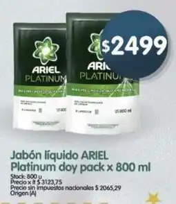 Supermercados Buenos Días Ariel platinum jabón líquido doy pack oferta
