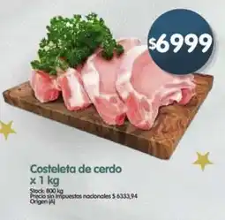 Supermercados Buenos Días Costeleta de cerdo oferta