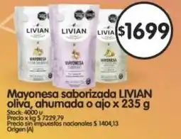 Supermercados Buenos Días Livian mayonesa saborizada oliva, ahumada o ajo oferta