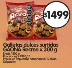 Supermercados Buenos Días Gaona galletas dulces surtidas recreo oferta