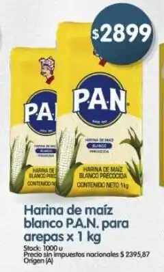 Supermercados Buenos Días P.A.N. arina de mahíz blanco para arepas oferta