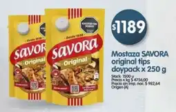 Supermercados Buenos Días Savora mostaza original tips doypack oferta