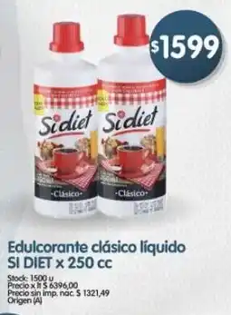 Supermercados Buenos Días Si diet edulcorante clásico líquido oferta