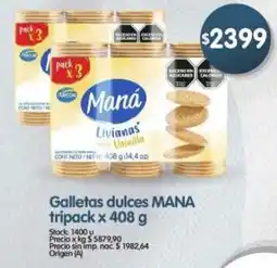 Supermercados Buenos Días Mana galletas dulces tripack oferta