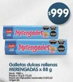Supermercados Buenos Días Merengadas galletas dulces rellenas oferta