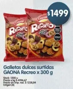 Supermercados Buenos Días Gaona galletas dulces surtidas recreo oferta