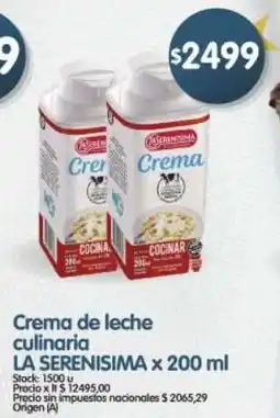 Supermercados Buenos Días La serenisima crema de leche culinaria oferta