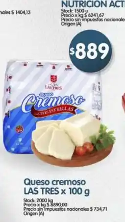 Supermercados Buenos Días Las tres queso cremoso oferta