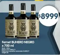 Supermercados Buenos Días Buhero negro fernet oferta