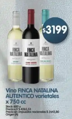 Supermercados Buenos Días Finca natalina autentico vino varietales oferta