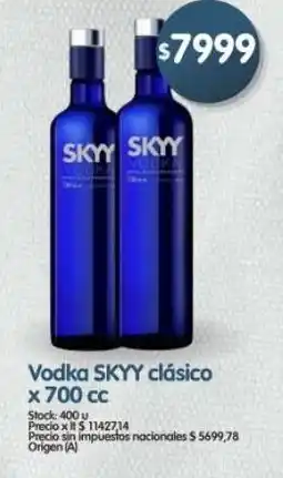 Supermercados Buenos Días Skyy vodka clásico oferta
