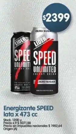 Supermercados Buenos Días Speed energizante lata oferta