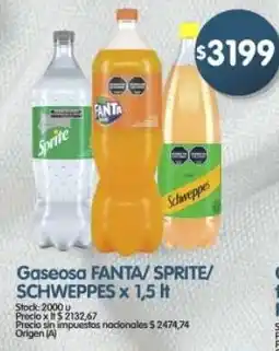 Supermercados Buenos Días Fanta/ sprite/ schweppes gaseosa oferta