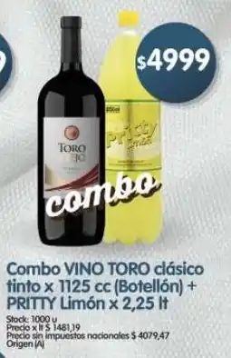 Supermercados Buenos Días Vino toro combo clásico tinto oferta