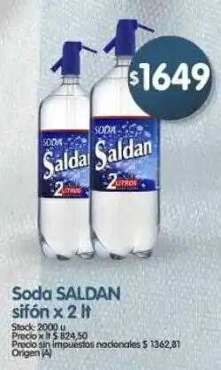 Supermercados Buenos Días Saldan soda sifón oferta
