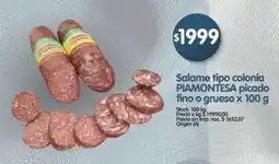 Supermercados Buenos Días Piamontesa salame tipo colonia picado fino o grueso oferta