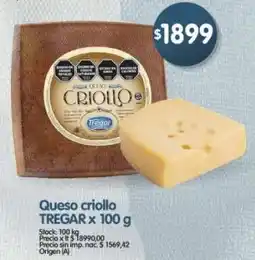 Supermercados Buenos Días Tregar queso criollo oferta