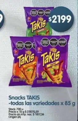 Supermercados Buenos Días Takis snacks -todas las variedades oferta