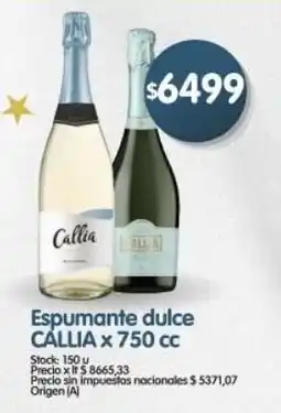 Supermercados Buenos Días Callia espumante dulce oferta