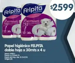 Supermercados Buenos Días Felpita papel higiénico doble hoja oferta