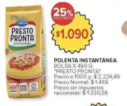 Carrefour Presto pronta polenta instantánea bolsa oferta
