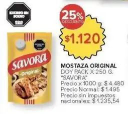 Carrefour Savora mostaza original doy pack oferta