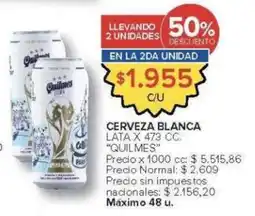 Carrefour Quilmes cerveza blanca lata oferta