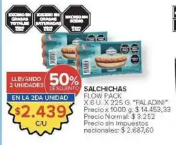 Carrefour Paladini salchichas flow pack oferta