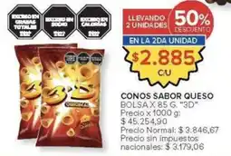Carrefour 3D conos sabor queso bolsa oferta