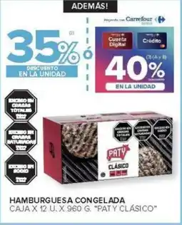 Carrefour Paty clásico hamburguesa congelada caja oferta