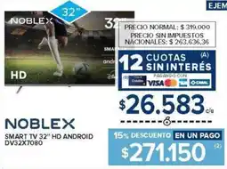Carrefour Noblex smart tv 32" hd android DV32X7080 oferta