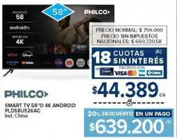 Carrefour Philco smart tv 58" oferta