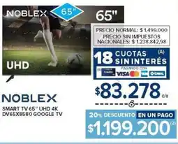 Carrefour Noblex smart tv 65" oferta