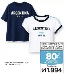 Carrefour Tex remera argentina oferta