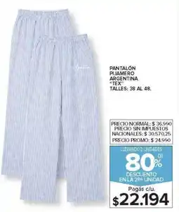 Carrefour Tex pantalón pijamero argentina oferta