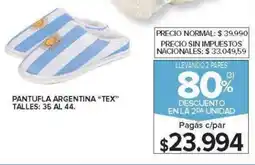 Carrefour Tex pantufla argentina oferta