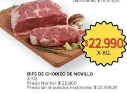 Carrefour Bife de chorizo de novillo oferta