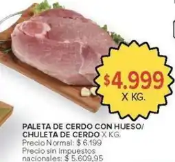 Carrefour Paleta de cerdo con hueso/ chuleta de cerdo oferta