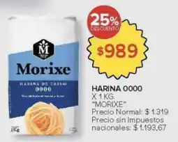 Carrefour Morixe harina 0000 oferta