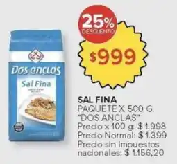Carrefour Dos anclas sal fina paquete oferta