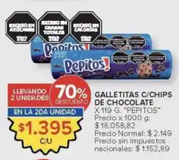 Carrefour Pepitos galletitas c/chips de chocolate oferta