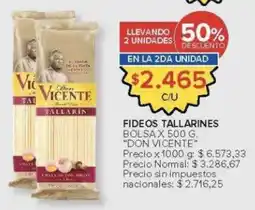 Carrefour Don vicente fideos tallarines bolsa oferta